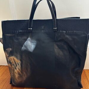 Clare V simple Tote Bag EUC Black with stripe